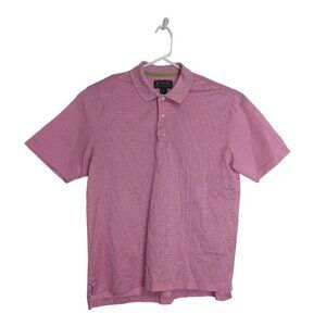 Brooks Brothers St Andrews Links Pink Polo Short Sleeve Shirt Cotton Size Large